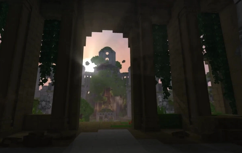 Авторы песочницы Hytale показали красивую смену времени суток на примере древнего храма
